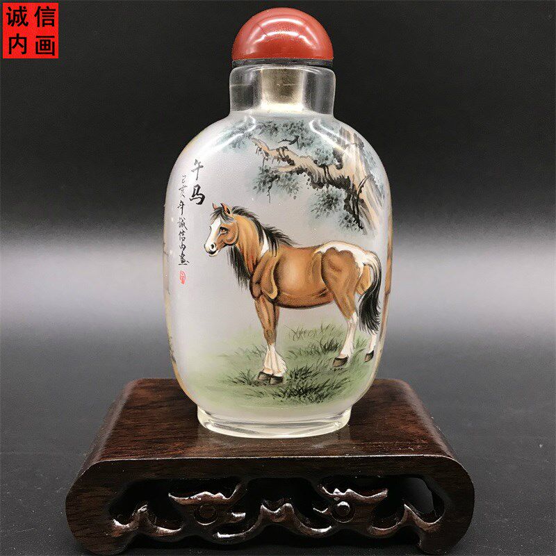 新品十二生肖内画鼻烟壶纯手工瓶内画商务外事礼品摆件送长辈朋友