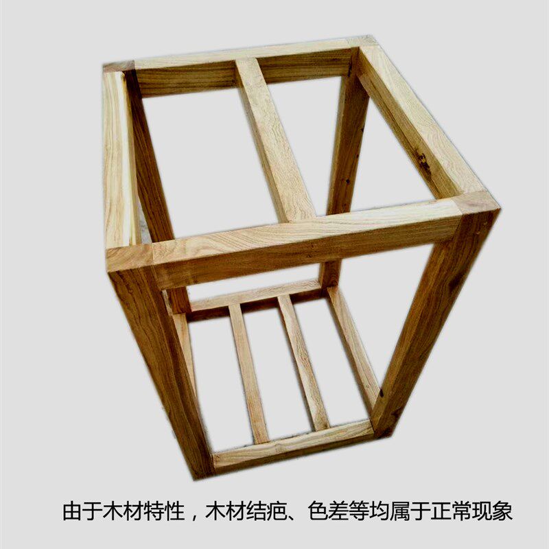 框架款橡木实木鱼缸架子底柜承重实木底座木架子多层置物架矮柜