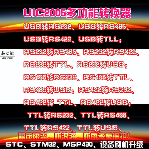 USB转485 422 232 TTL互转器工业级通讯485转rs232串口线uic2005