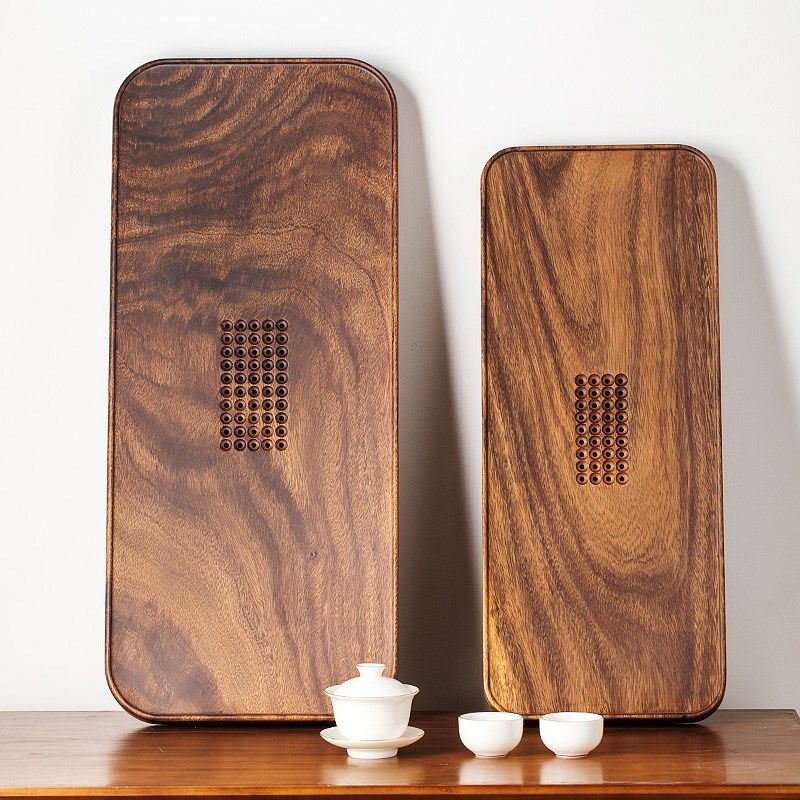 一品仟堂胡桃木茶盘家用长方形简约功夫茶具排水式客厅干泡台新款