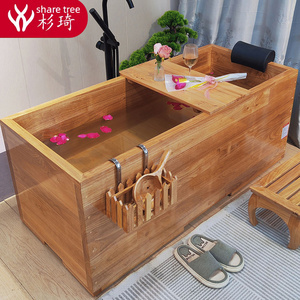 杉琦美容院橡木泡澡桶成人家用木桶泡澡桶实木浴缸全身洗澡桶浴桶