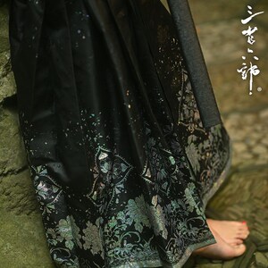 三省六部【飞花令】中国风炫彩织锦缎男女改良马面款中式汉服裙裤