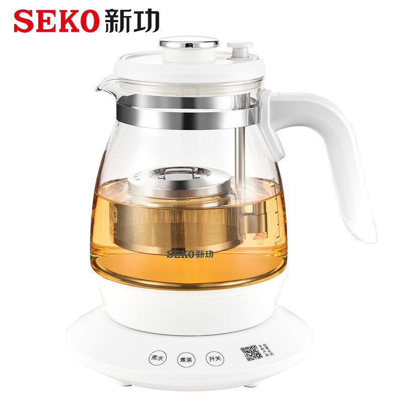 新功S37升降茶篮煮茶器办公室养生壶普洱煮茶壶家用玻璃烧水壶S36