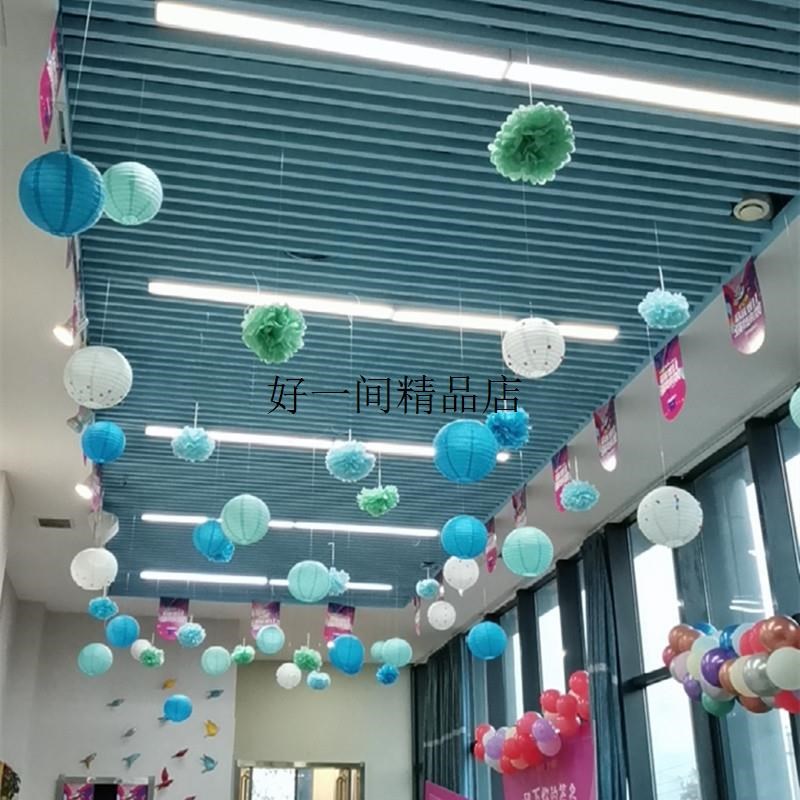 春季商店铺天花板清新挂饰服装店花球美容院橱窗布置奶茶店吊饰