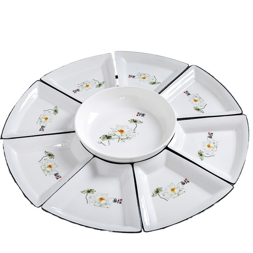 网红套装团圆拼盘餐具组合 团年饭陶瓷菜盘 盘子创意家用餐盘碗碟