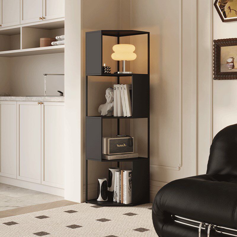 法式中古风创意铁艺转角柜客厅家用多层一体靠墙拐角收纳柜置物架