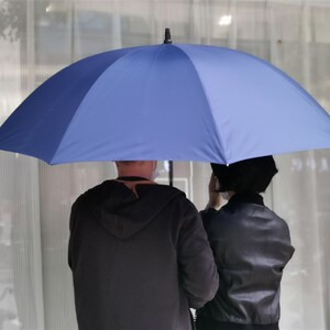 特惠福太132cm超大两三人素色直柄雨伞玻璃纤维一甩干英伦风男女