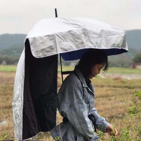 采茶遮阳伞可背伞防晒正羽伞懒人太阳伞干农活帽子茶农摘茶叶雨伞