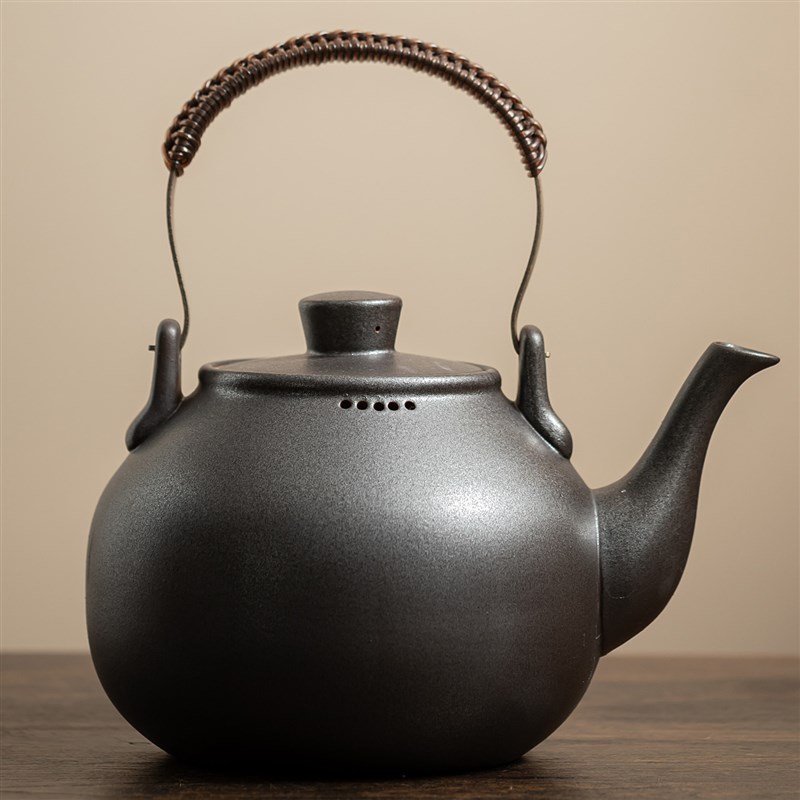 2L大容量粗陶提梁壶煮茶壶电陶炉煮茶器明火养生陶壶带过滤烧水壶