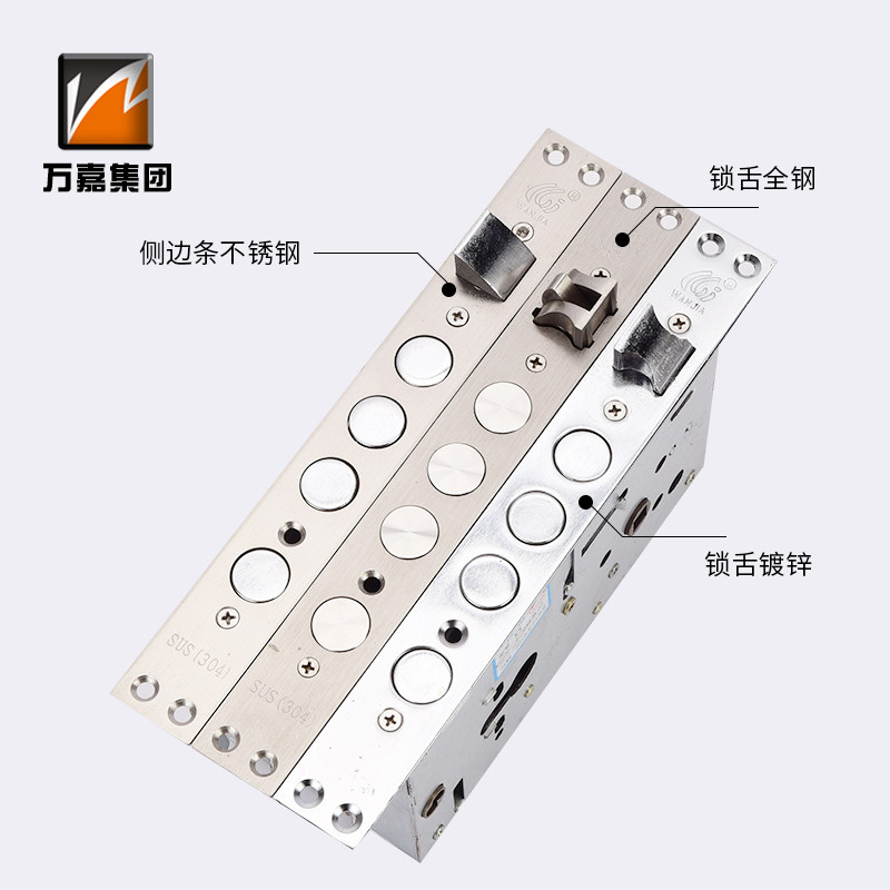 万嘉WJ群升阳防盗门锁体大门家用通用锁具铁门锁机械锁大圆柱锁头