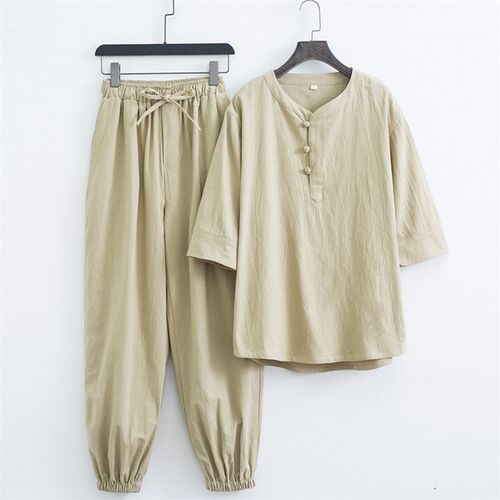 中国风禅服茶服居士服套装中式唐装古装男士汉服佛系古风和服男装