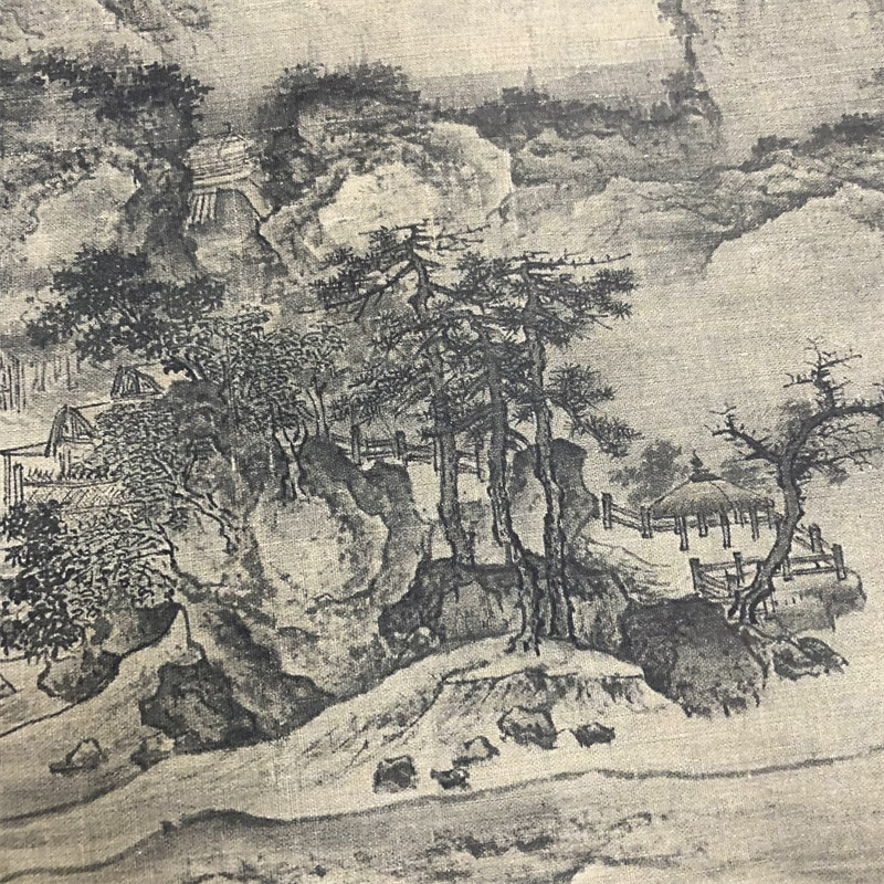 金 佚名 溪山无尽图 古代长卷山水画微喷复制学习临摹装饰画装裱