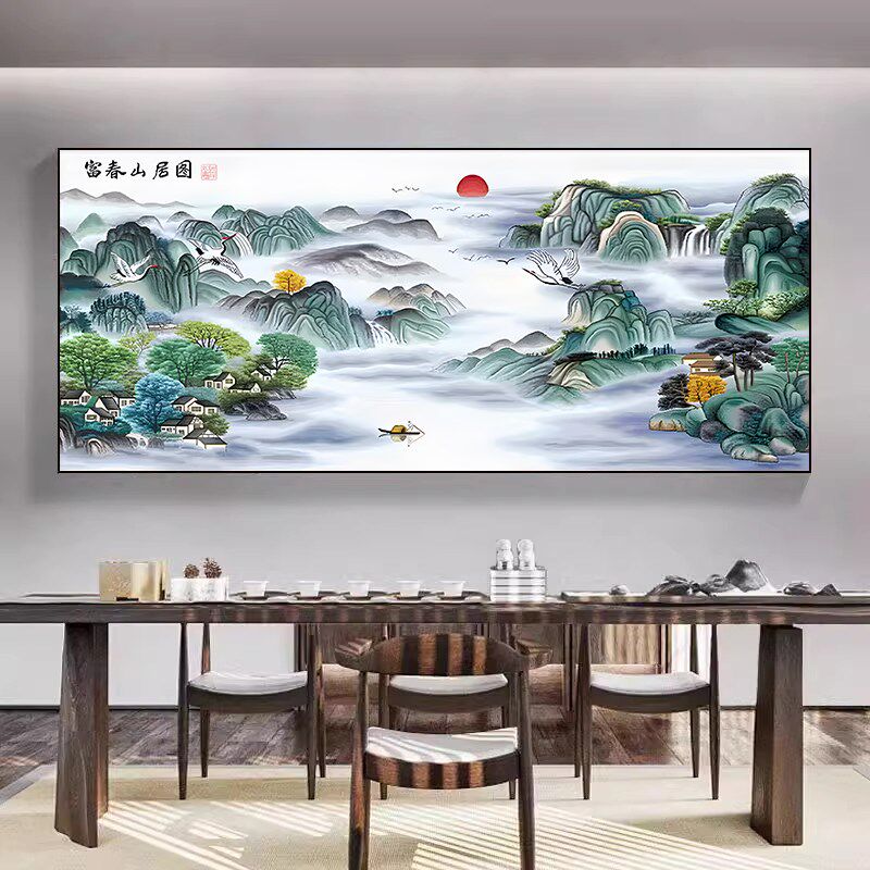富春山居图十字绣2023新款线绣客厅山水画大幅满绣自己绣手工风景