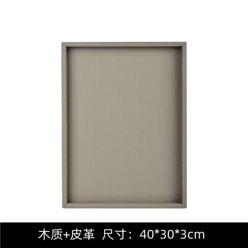 北欧样板间饰品金属裙边花器花艺酒具皮质托盘客厅茶几组合摆件