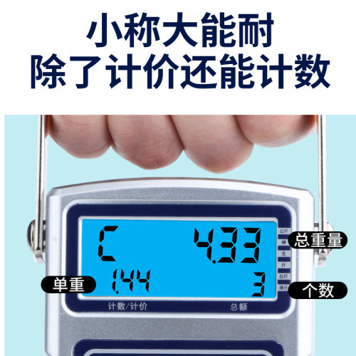 手提式电子秤弹簧秤高精度便携式50公斤钩秤计价10家用挂钩称重器
