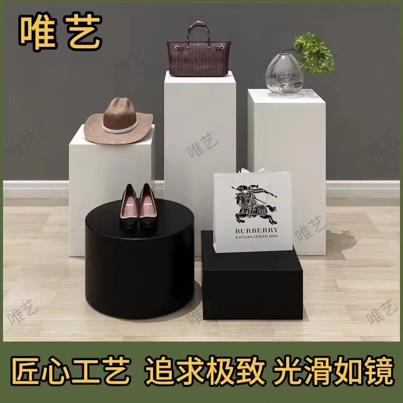 木制展示台方形立柱展会展示台商用展示柜产品增高台摆件底座