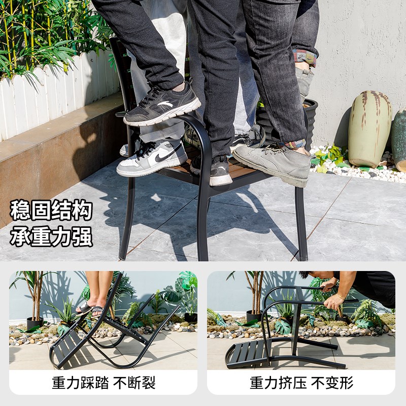 庭院塑木桌椅室外防腐木户外休闲餐桌花园露天阳台咖啡厅套装组合