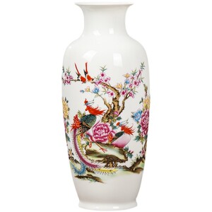 景德镇陶瓷中式粉彩瓷花瓶摆件客厅插花家居饰品客厅桌面酒柜玄关
