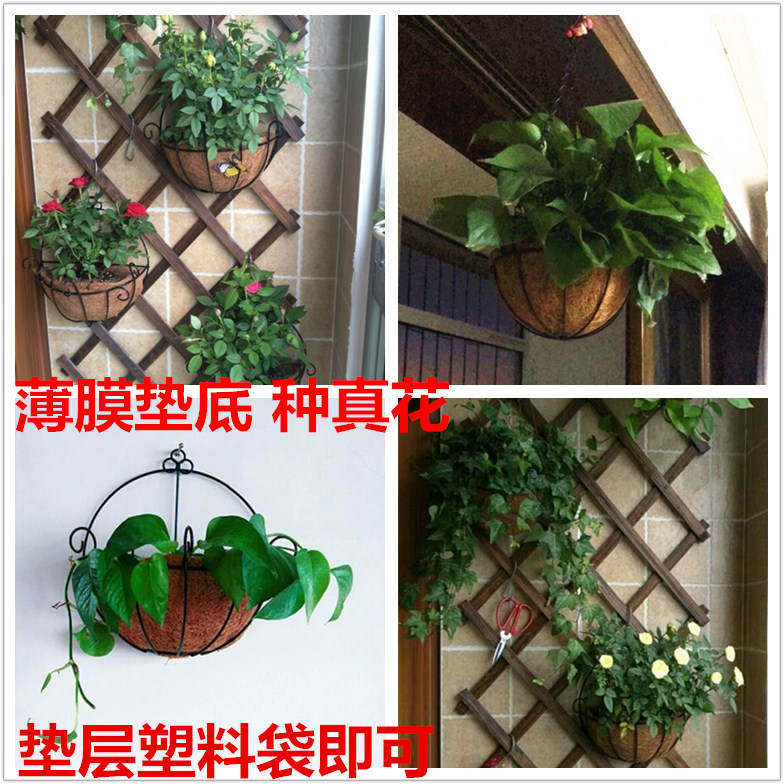 上墙花篮挂墙上挂饰花篮悬挂吊盆式垂吊复古壁挂花盆式免钉掉铁艺