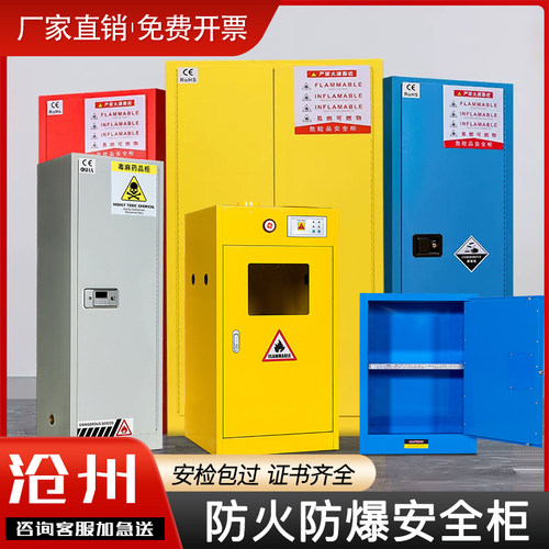 沧州工业防爆柜危化品储存实验柜加仑柜毒麻柜气瓶柜化学品安全柜