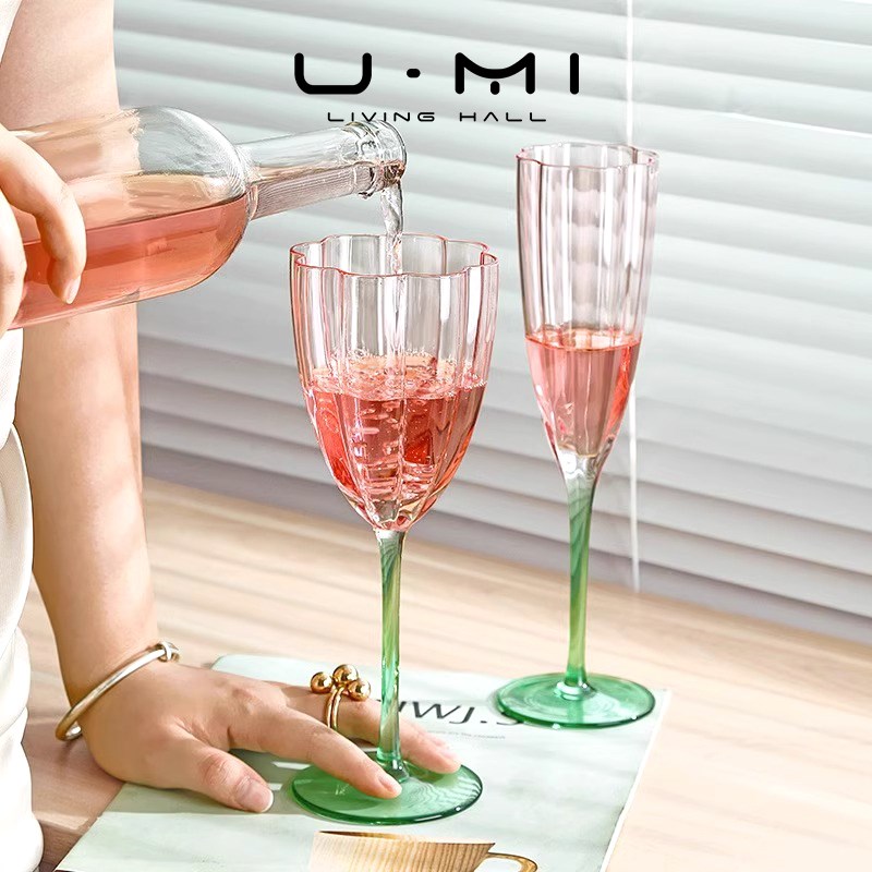 U Mi LIVING初绽 酒具红酒杯套装家用高脚杯高颜值花瓣香槟杯