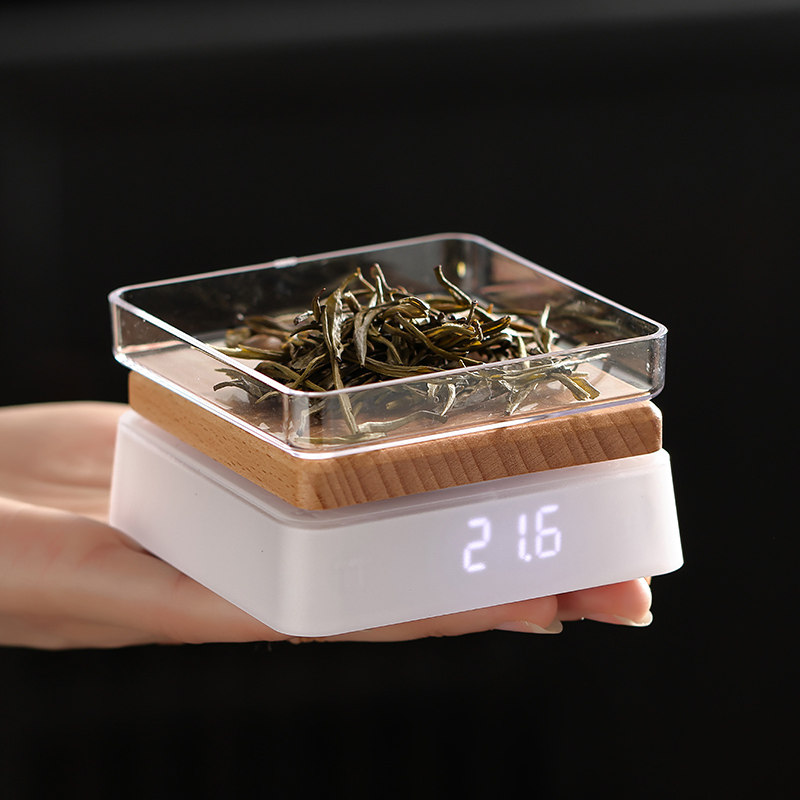 新款茶叶称小型实木电子秤克称 茶道精准量茶器食物克数称称茶器