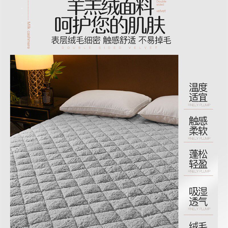 床垫软垫羊羔绒家用榻榻米炕垫学生宿舍单人床褥保暖冬季垫被加厚