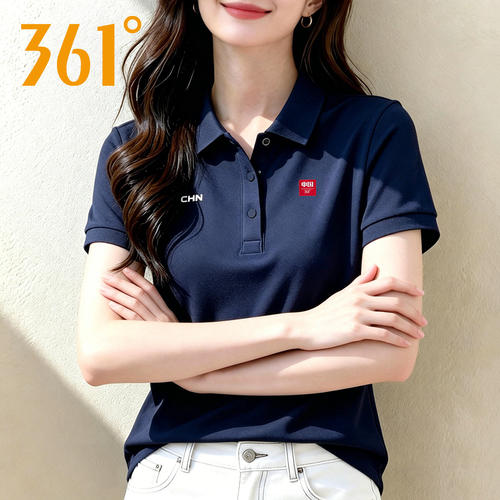 361速干翻领短袖t恤女夏季2026新款时尚妈妈纯色冰丝polo衫上衣