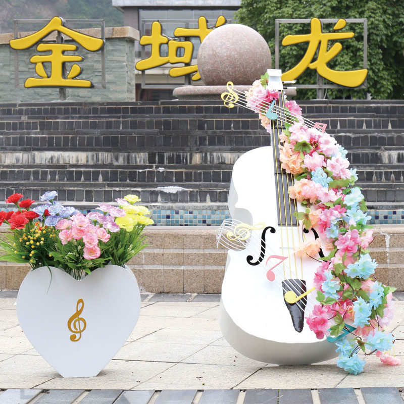 2020金属大提琴摆件户外园林婚庆公园装饰销售楼别墅花园装饰品