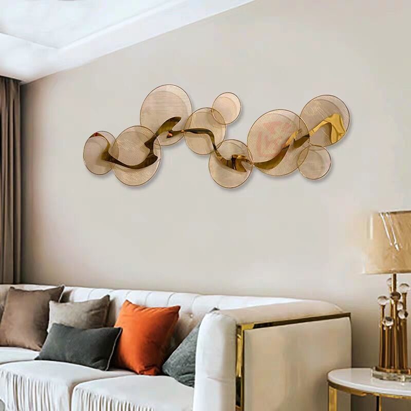 新中式手工铁艺金属壁饰挂件简约卧室墙面轻奢餐厅电视背景墙壁挂