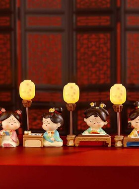 唐仕女唐妞摆件西安文创旅游纪念品寝室书画带小夜灯桌面装饰品