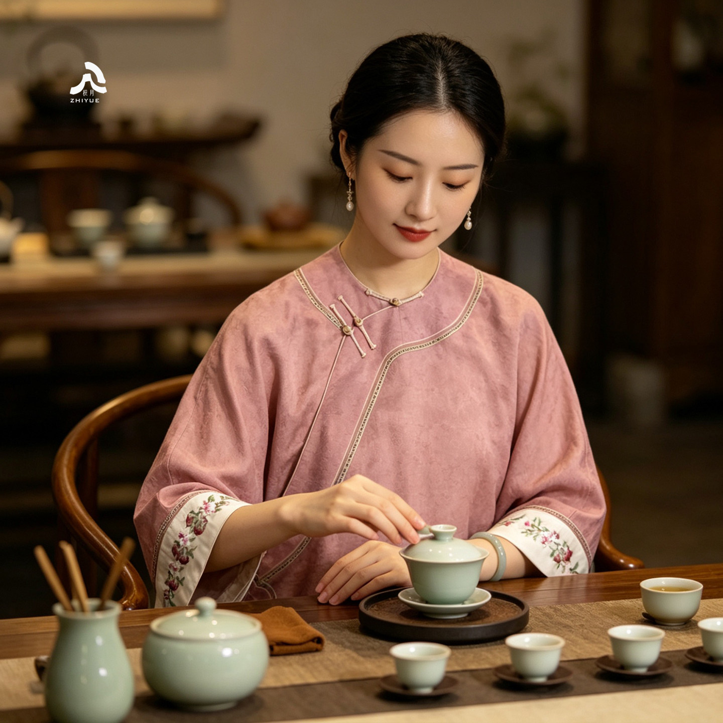 枳月[桃气满满]新中式上衣白莨香云纱真丝桑蚕丝2026原创新款女装