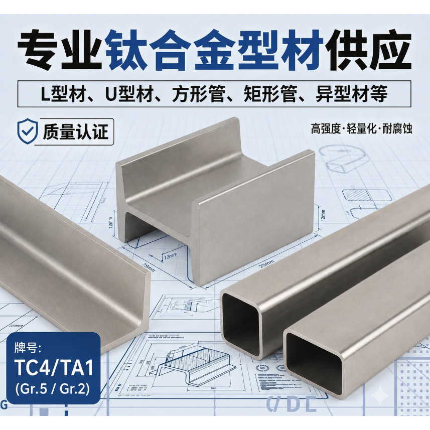 钛合金型材L/U/H/T方管可定制