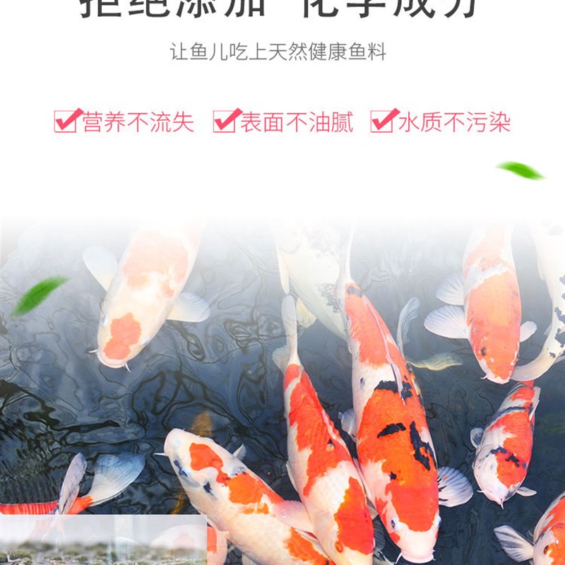 福寿牌锦鲤鱼饲料40斤大袋高能速长观赏鱼通用增体颗粒型专用鱼食