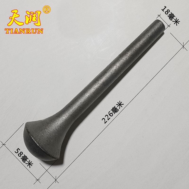 特大号加长铸铁实心捣药锤槌研磨棒杵罐药缸盅捣蒜碎器