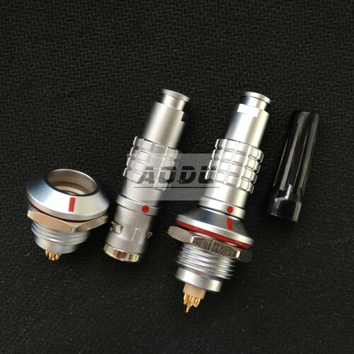 圆形推拉自锁FGG+EGG 0K接头单芯2-9芯同轴航空插头防水连接器