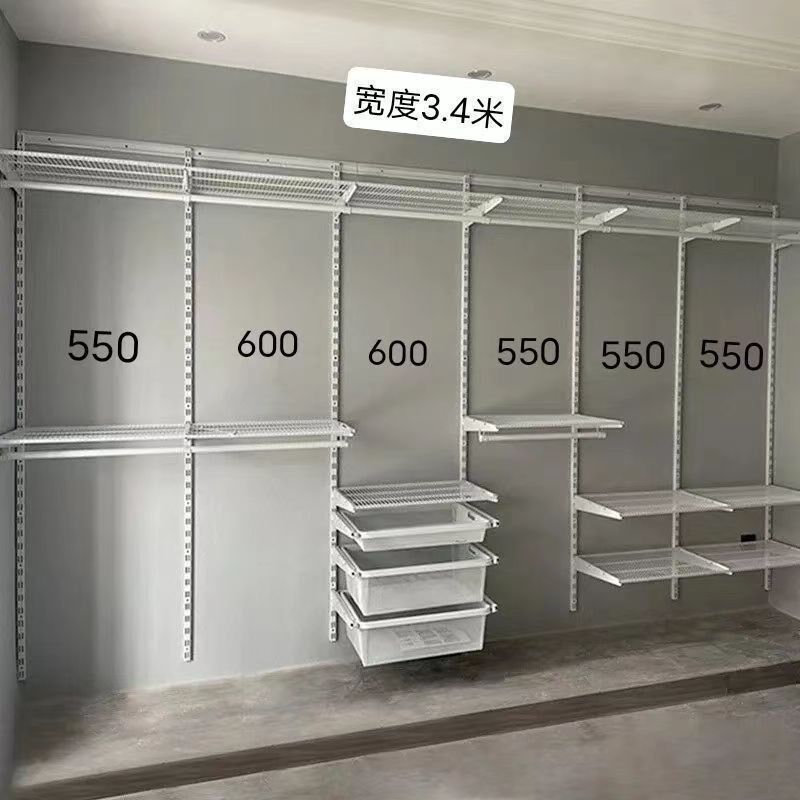 新型钢制衣柜定做全钢架开放式衣帽间卧室衣橱壁挂墙衣柜组合diy