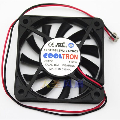 COOLTRON原装FD6010B12W2-71-2NC3 12V1.56W 6CM机箱电源散热风扇