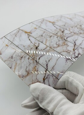 适用DIY模型场景装饰PVC鱼肚白大理石纹理瓷砖贴纸沙盘剖面户型模