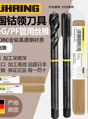 德国进口钴领螺旋管用丝锥G1/8/G3/4管螺纹丝攻PF1/2铝用钢用先端
