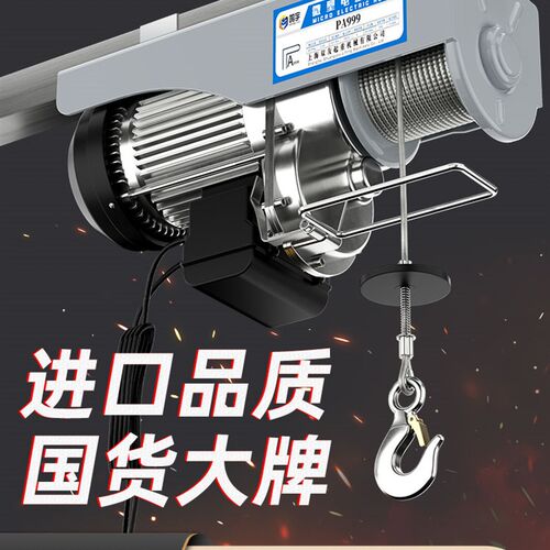 微型电动吊车220V吊机家用小型升降 上料提升机1/0.8吨卷扬起重机