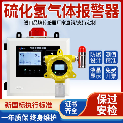 硫化氢气体报警器H2S浓度泄漏固定式探测检测仪工业防爆传感器
