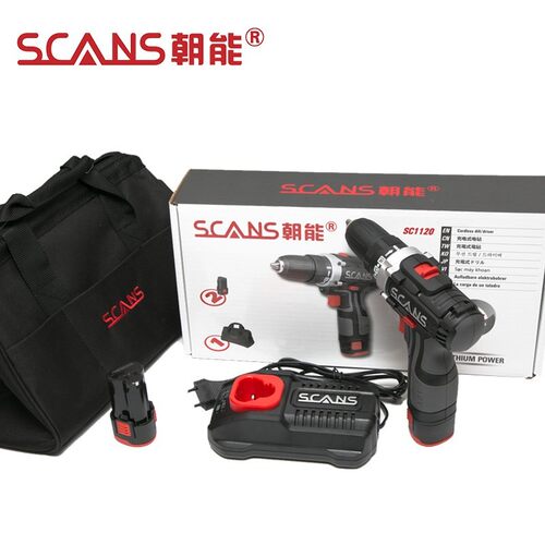 朝能SCANS 12V锂电钻SC1120充电式多功能电动螺丝刀起子机手枪钻