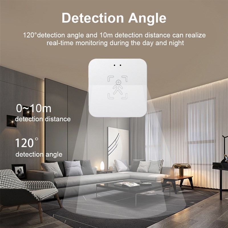 涂鸦zigbee 5.8G人体存在呼吸存在毫米波雷达+光照传感器动静检测