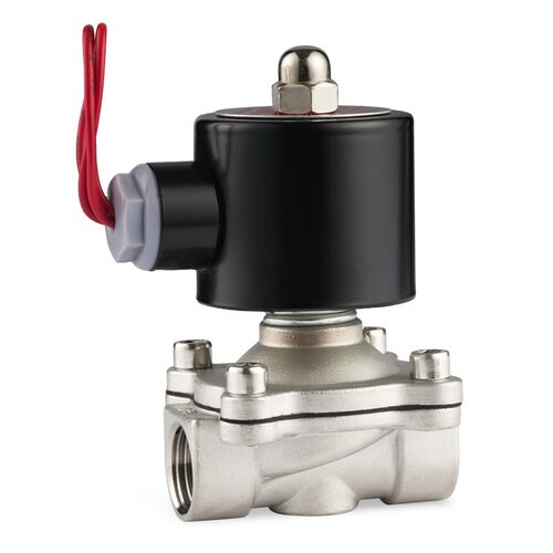 304不锈钢电磁开关电阀常闭2w水阀气阀220v24v12v6分dn15dn25dn50