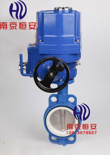 Q971X-16 对夹式衬氟蝶阀 电动防爆四氟蝶阀 防爆衬氟蝶阀 DN100