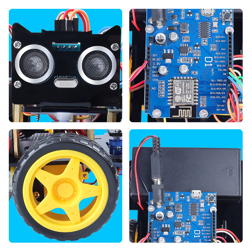 ESP8266WiFi智能小车套件兼容Arduino编程竞赛STEAM教学创客教育