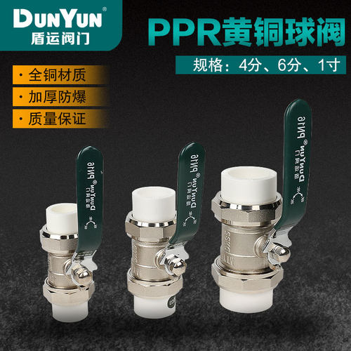 DYTM盾运全铜PPR双活接焊接钢柄4分6分1寸球阀DN20DN25DN32热熔阀