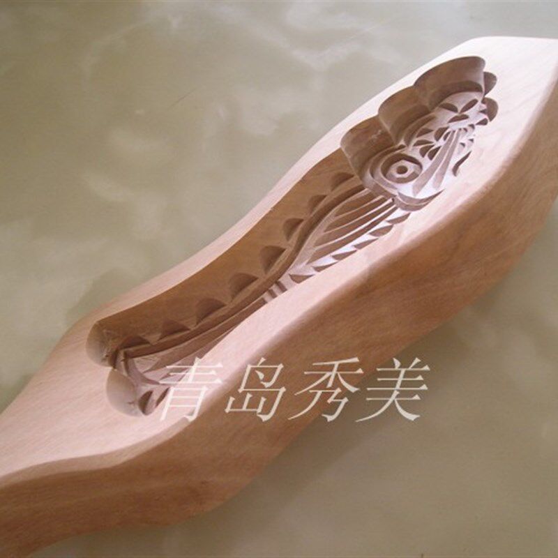 山东木质手工馒头模花模面磕模具过年用饽饽花样南瓜糕凹面小鲤鱼