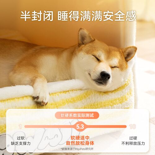 狗窝秋冬萌趣大耳抽屉窝半封闭式猫窝保暖狗床柴犬中小型犬宠物窝